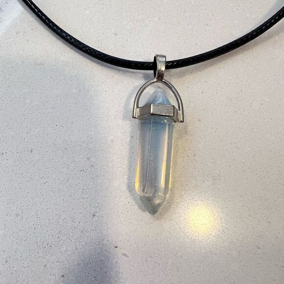 Boho Opalite Crystal Necklace Hexagon‎ Healing Pendant Spiritual Energy Jewelry - Picture 3 of 8
